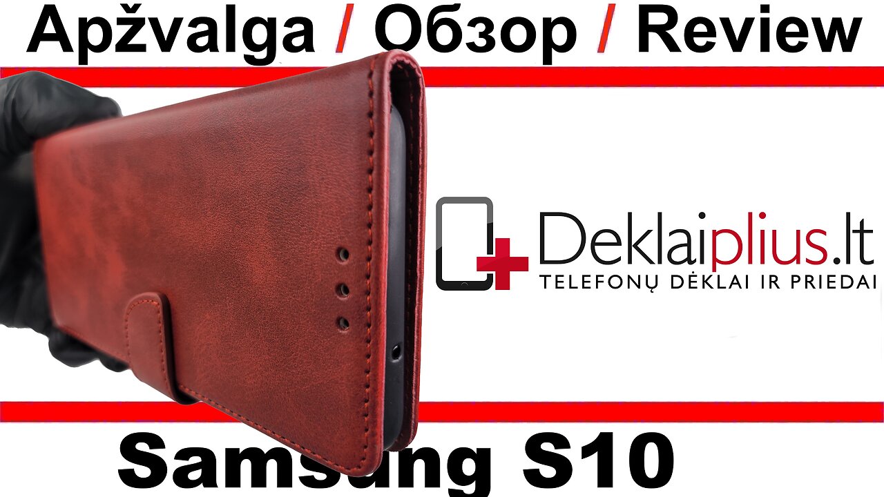 Dirbtinos odos dėklas su skyreliais - raudonas Samsung S10