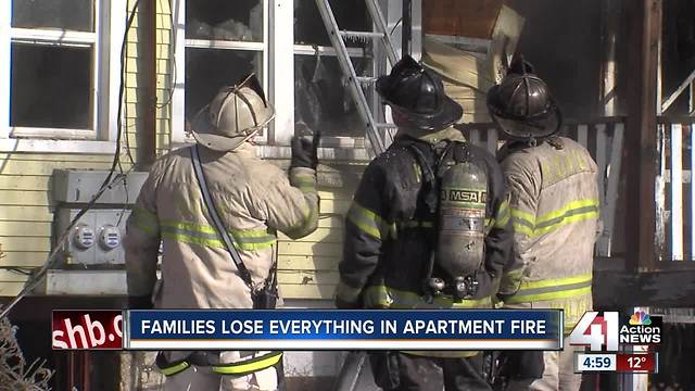 Families lose everything in three-alarm apartment fire