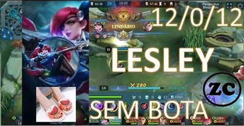 Mobile Legends - Gameplay Lesley - jogando sem bota - ZC