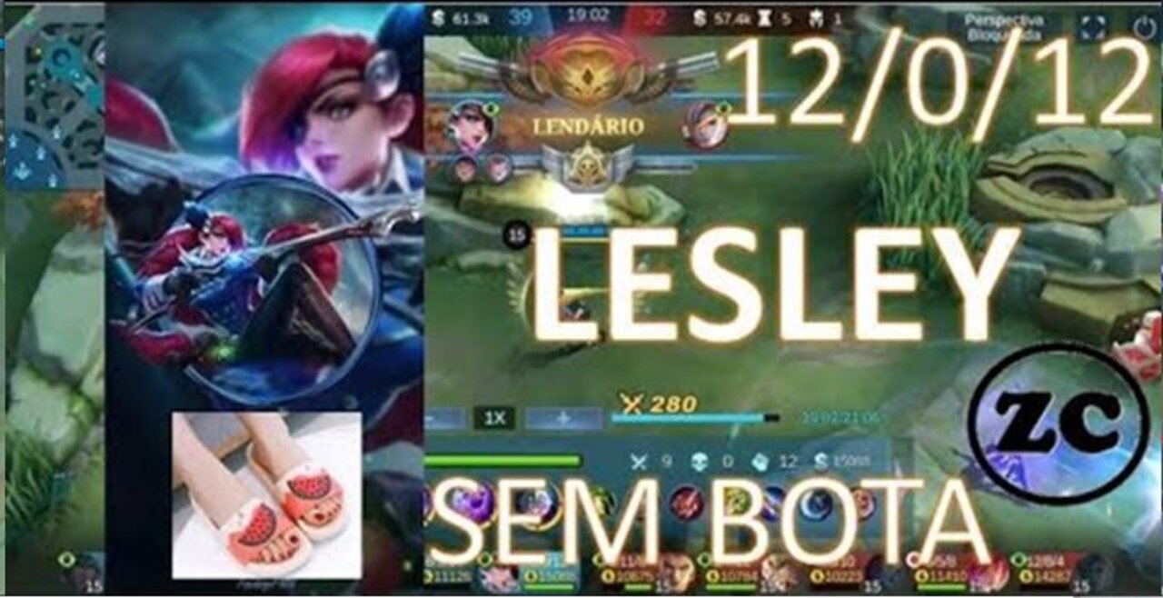 Mobile Legends - Gameplay Lesley - jogando sem bota - ZC