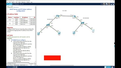 Lab: configure DHCP Server and IP helper address