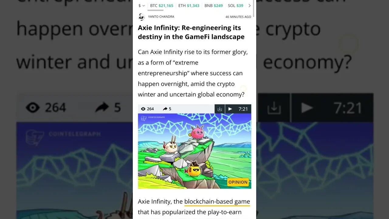Axie Infinity: Re-engineering its Destiny in the GameFi Landscape #cryptomash #cryptomashnews