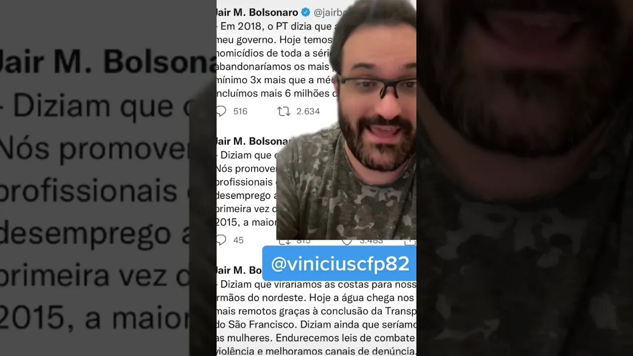 INVERTIDA! Bolsonaro rebate falácias do PT com entregas efetivas do Governo Federal. P2