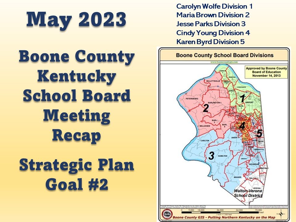 Goal #2: Boone Co. Ky May’23 School Board Mtg. Recap Strategic Plan