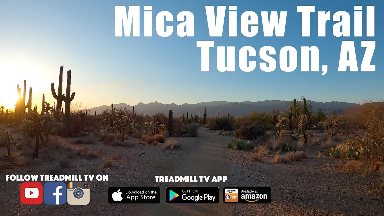 Virtual Run on Mica View Trail at Sunset in Tucson Arizona