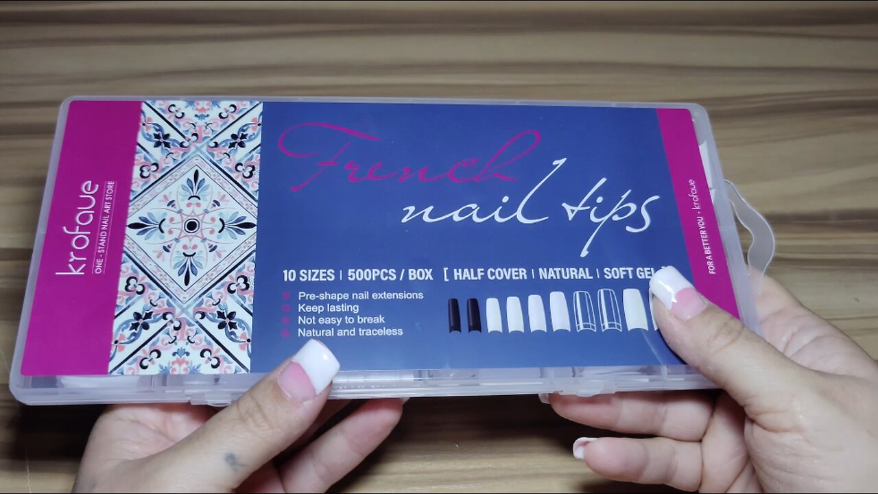 Krofaue 500PCS False French Nails Tips