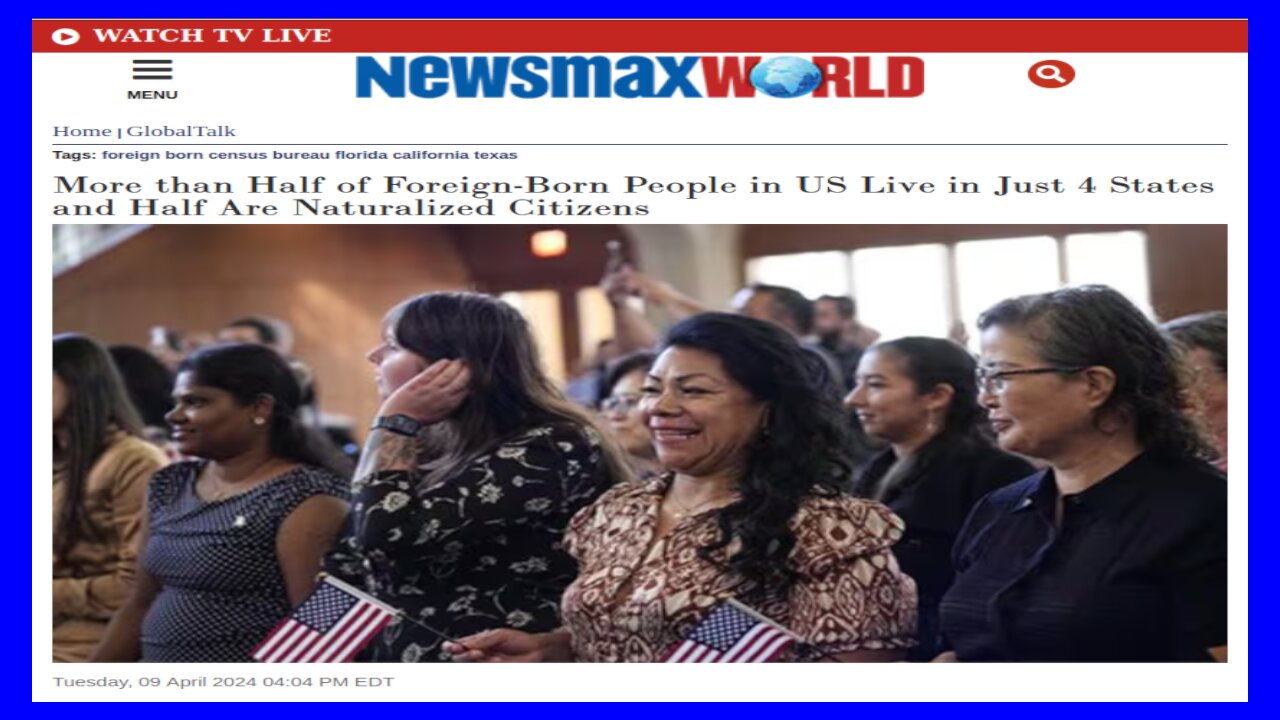 Half Of The Foreign Born in America Live in 4 States