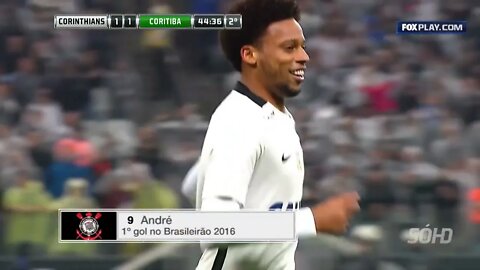 Os Gols do Jogo Corinthians 2 x 1 Coritiba Brasileirão 04 06 2016