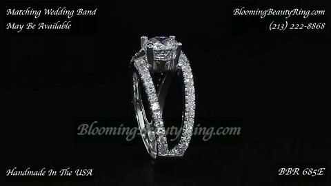 BBR 685E Diamond Engagement Ring By Blooming Beauty Ring Company