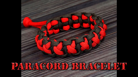 Crossed paracord bracelet.