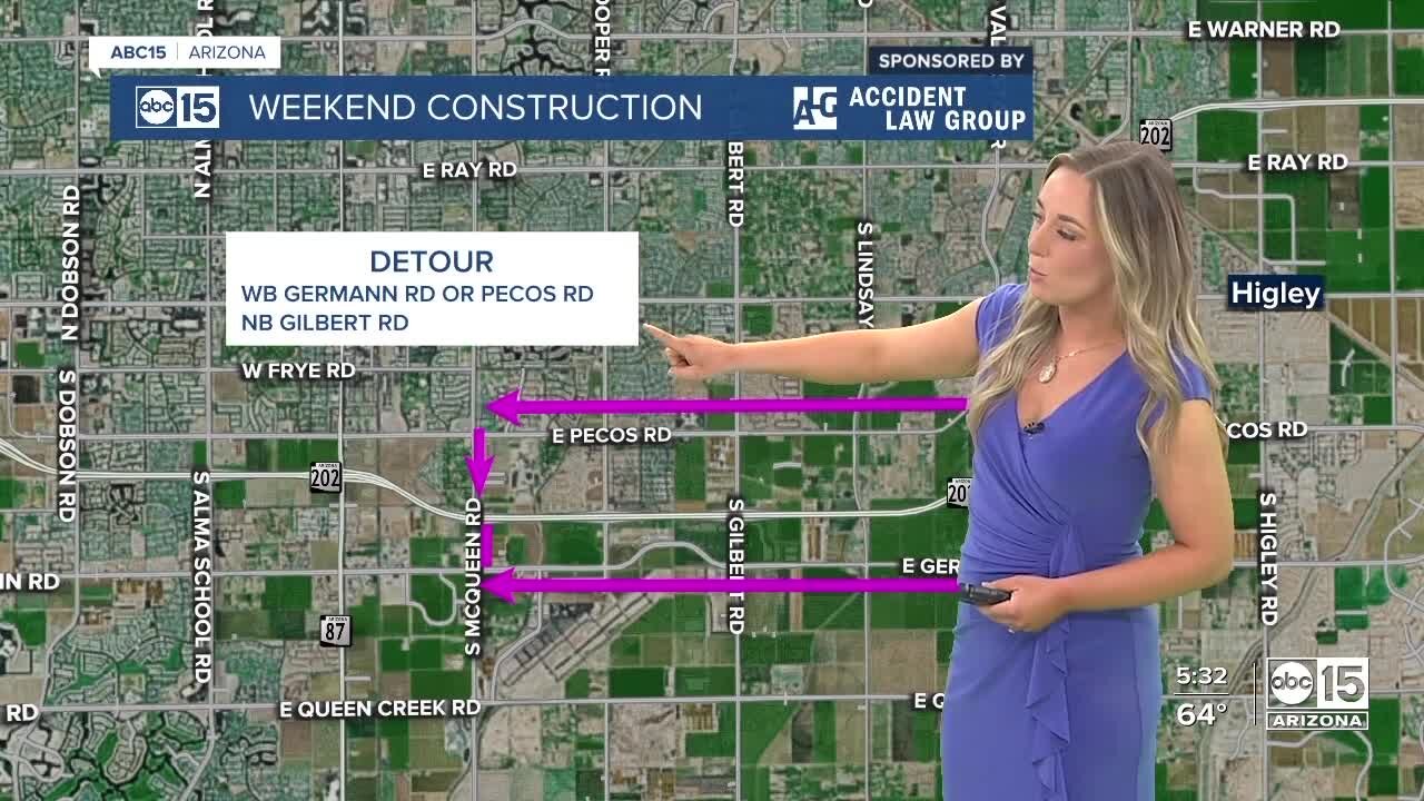 Weekend road closures in the Valley