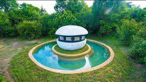 Amazing! Two Men Built The Most Incredible Swimming Pool Around UFO Villa House