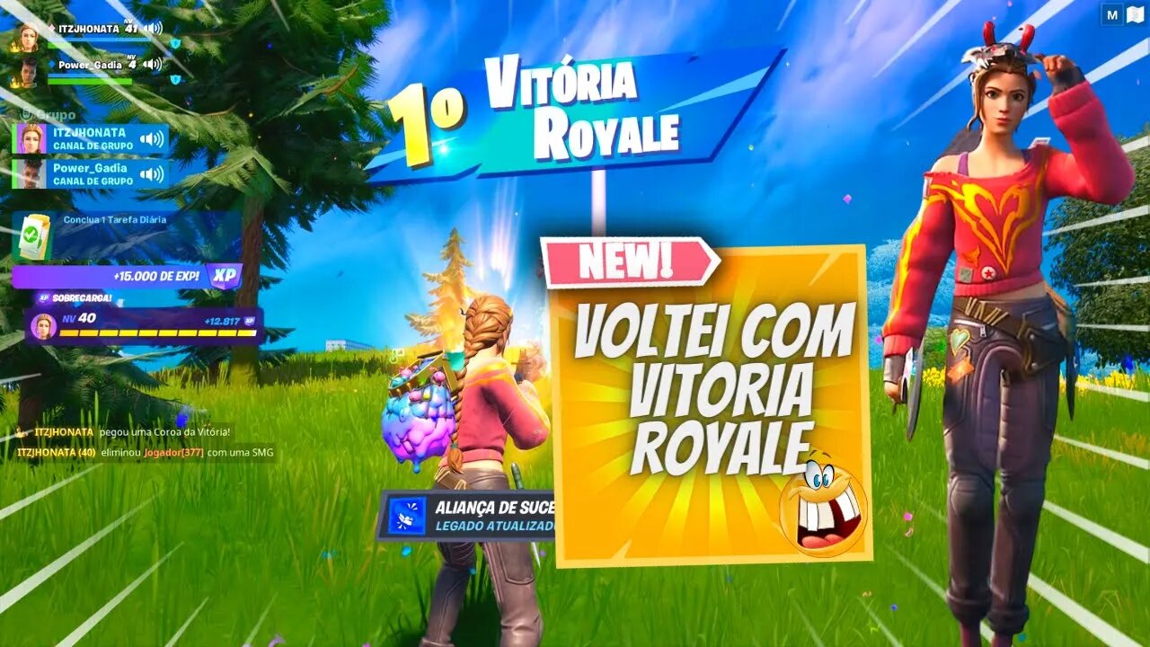 VOLTEI A JOGAR FORTNITE E ESTOU MELHOR QUE ANTES!! FT GADIA FULL GAMEPLAY