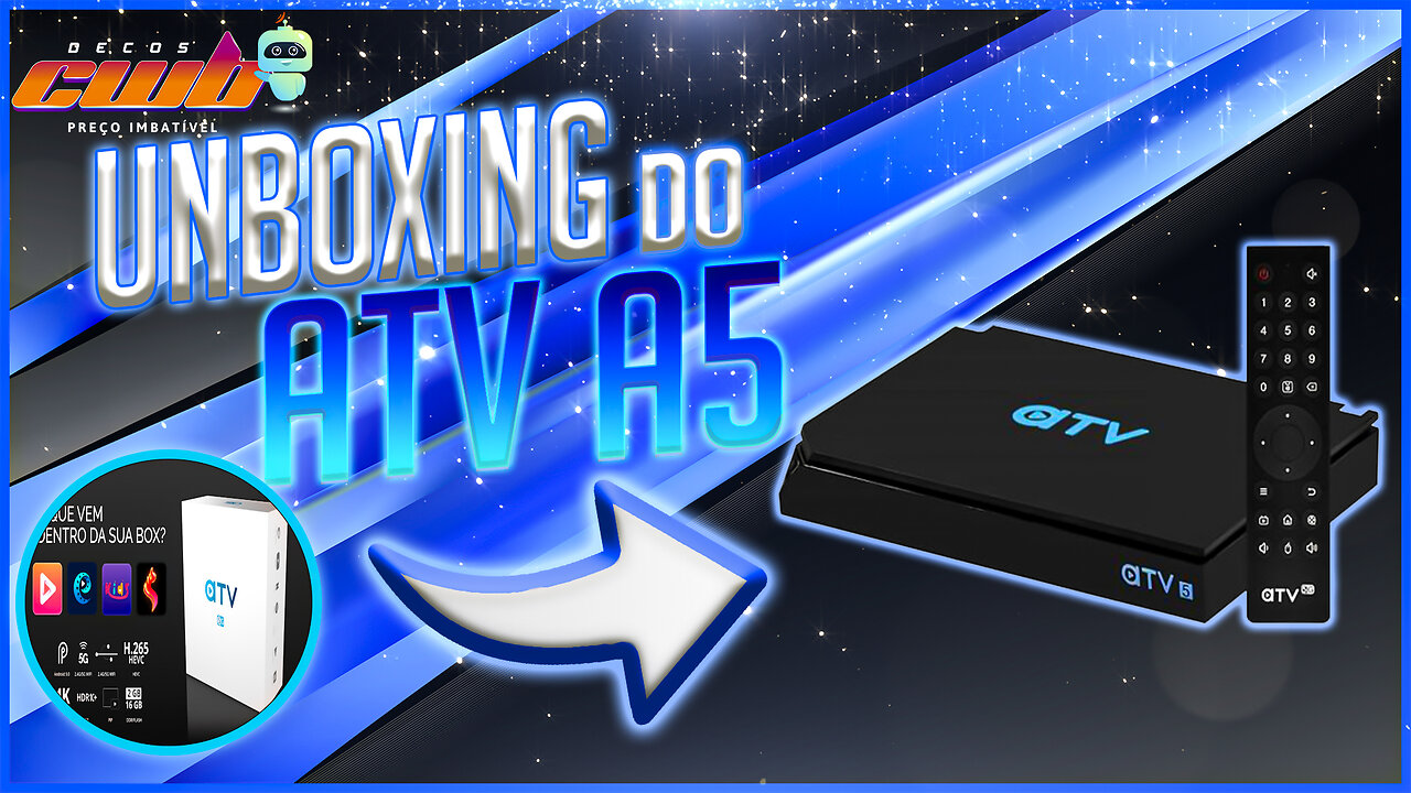 ATV A5 - UNBOXING DA TV BOX PREMIUM MAIS COMPLETA DO MERCADO