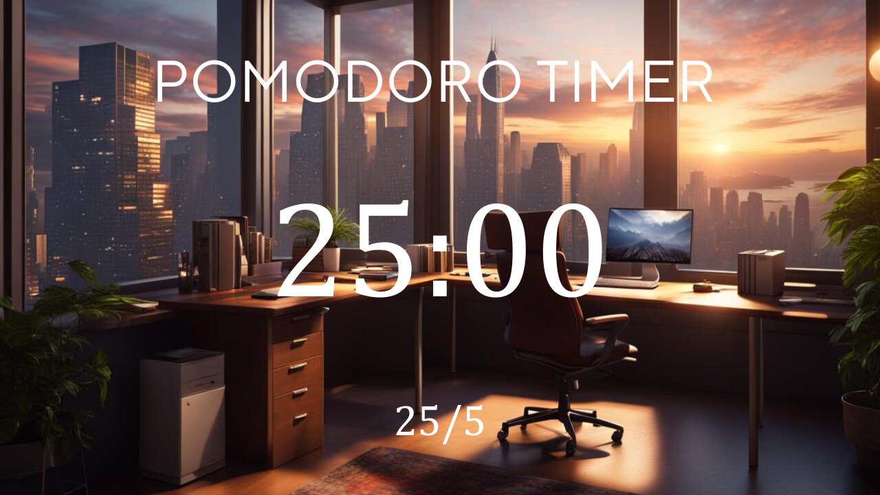 25/5 Pomodoro Timer 🌆 Jazz music + Frequency for Relaxing, Studying and Working 🌆