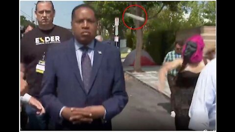 Larry Elder Attacked by Gorilla Masked Woman | #wegotastatetosave | Violence is from the left