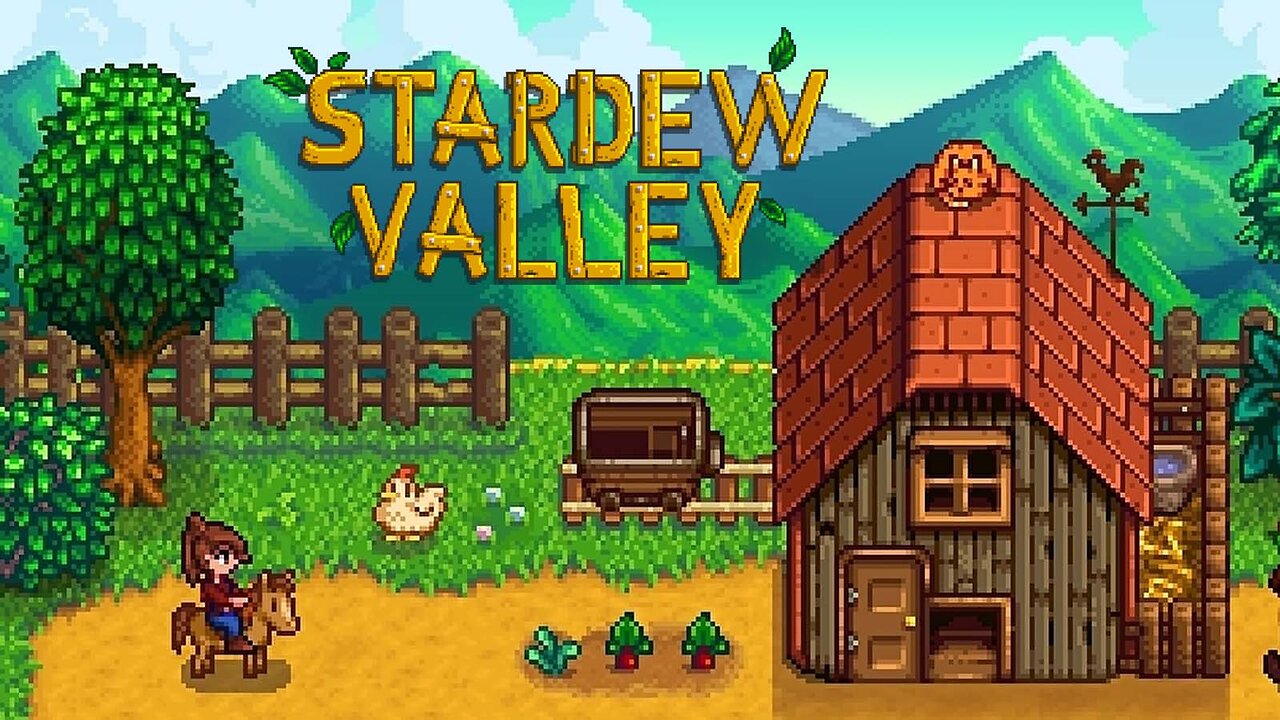 Stardew Valley, streaming from my laptop