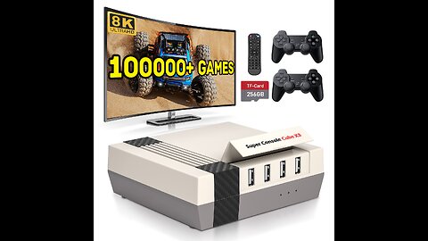 Kinhank Retro Game Console with 100000+Games,Super Console CUBE X3 Video Game Console with EmuElec 4.5/Android 9/CoreE,8K Output,2.4+5G,BT 4.0,Emulator Console Compatible with Most Emulators. Rich Retro Games.Classic retro gaming console Cube X3 is pre-in