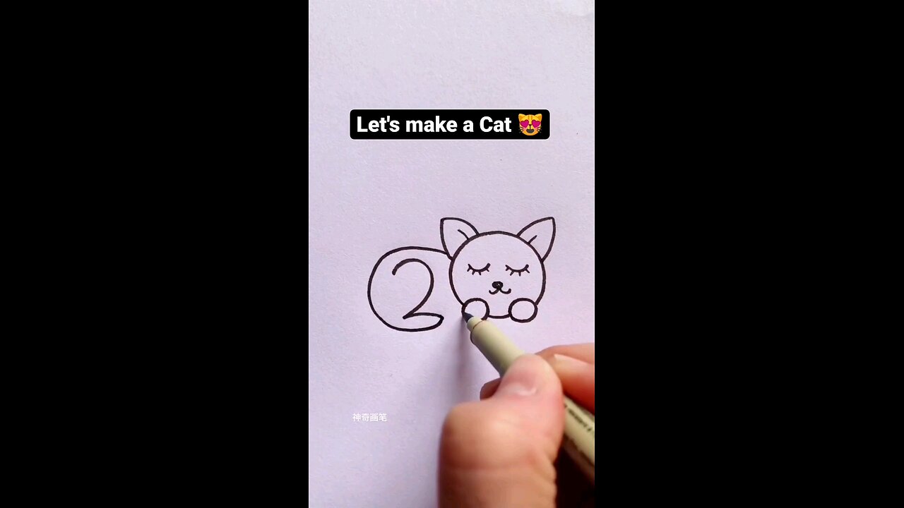 Number to cat simple drawing