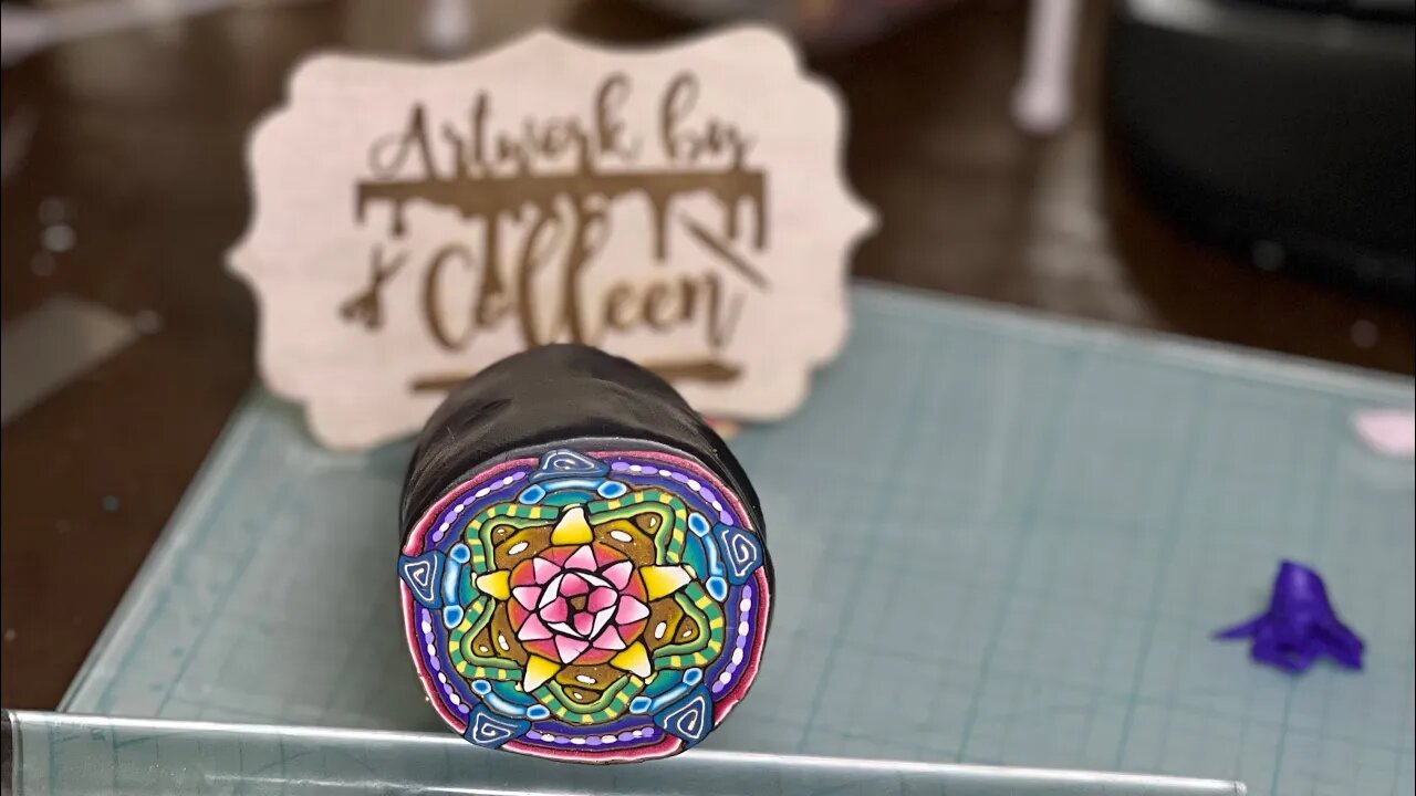 Multi color Mandala clay cane (Pt 1)@Artwork By Colleen