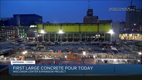 1st large concrete pour at Wisconsin Center project