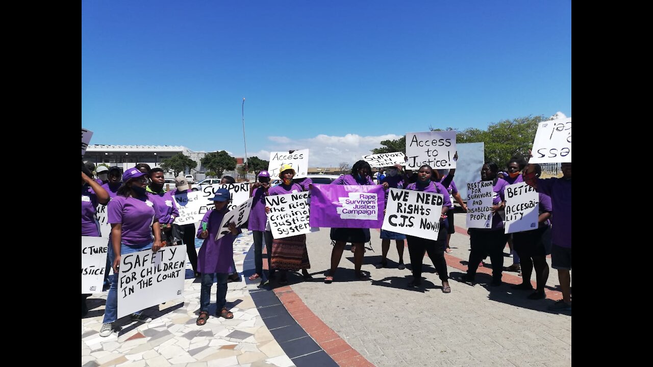 Rape Survivors Justice Campaign protesting outside Khayelitsha court