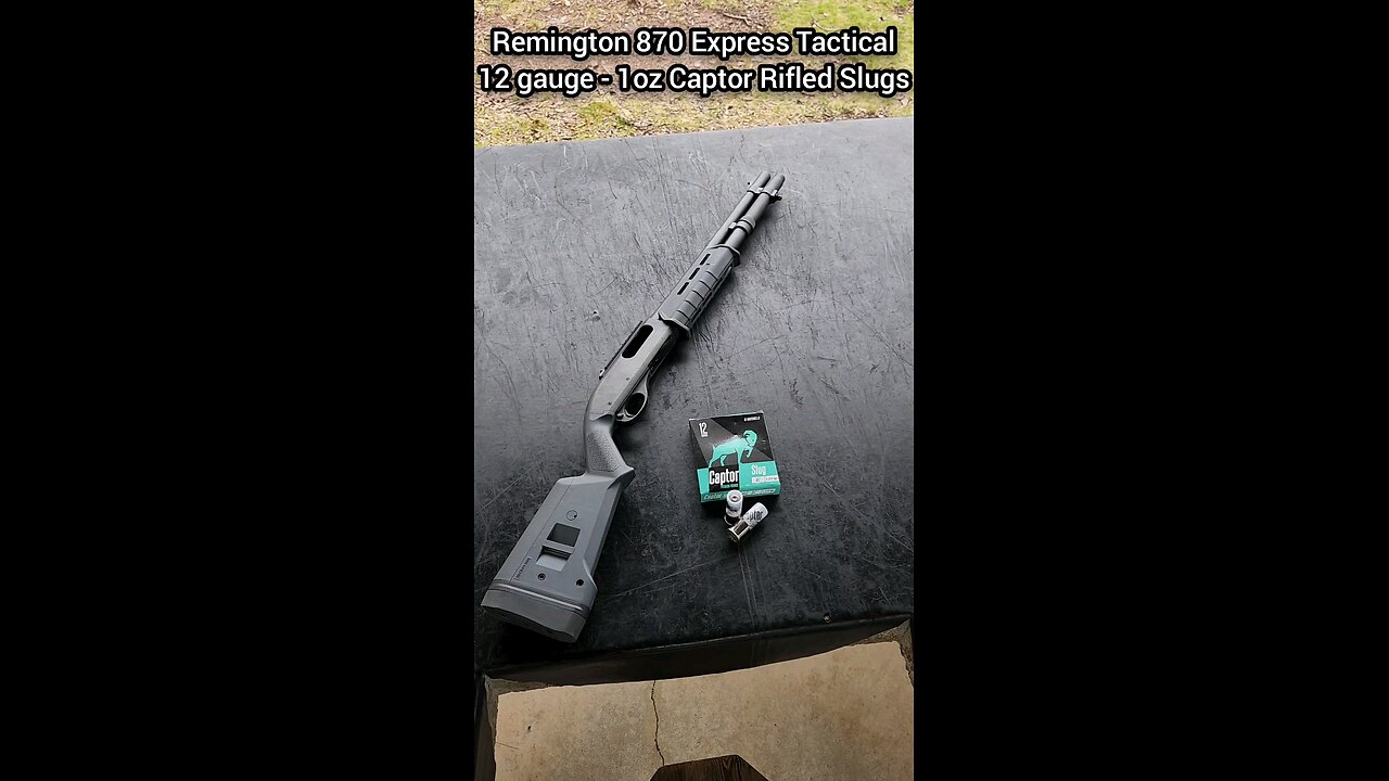 Remington 870 Express Tactical - 12ga Chronograph (Captor 1oz Rifled Slugs)