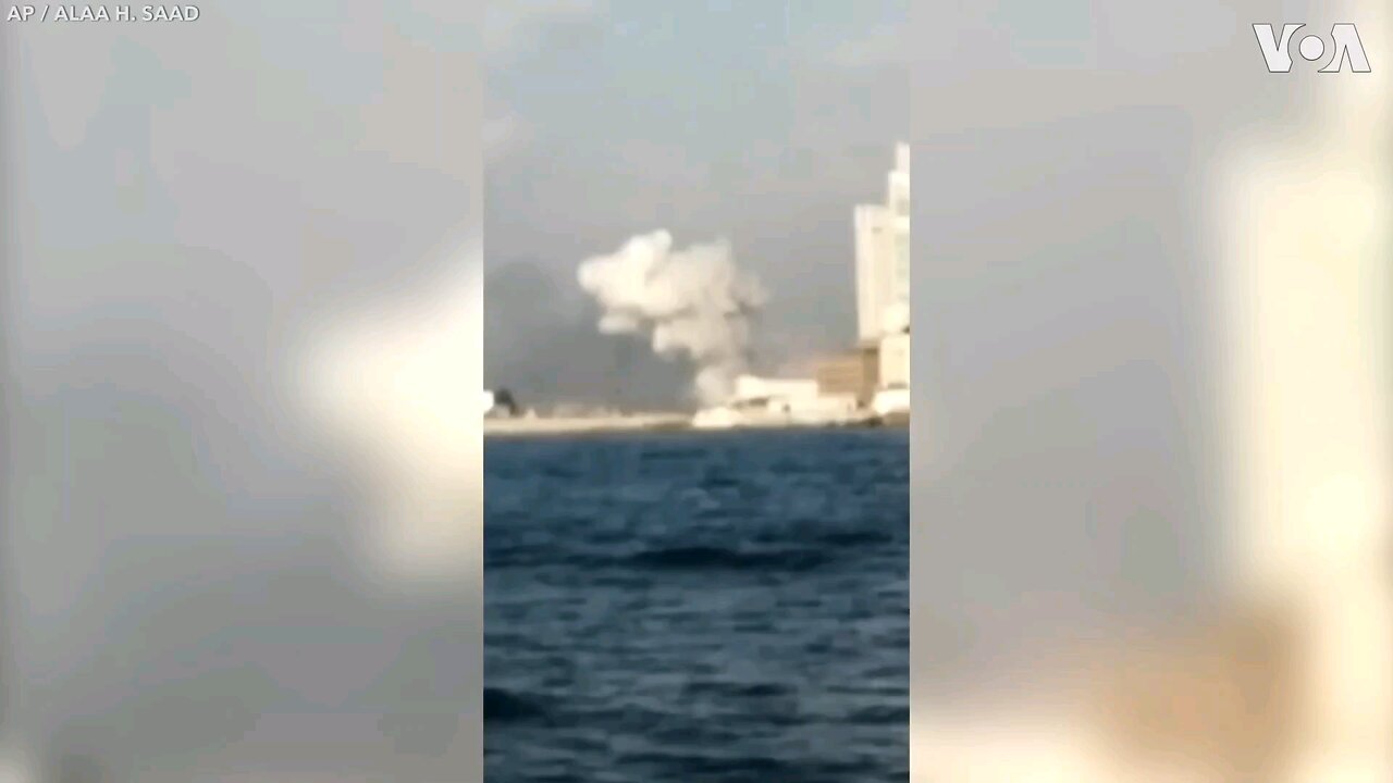 beirut lebanon explosion from a boat.