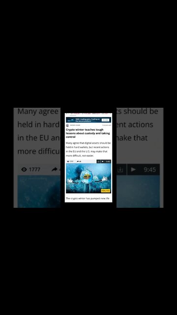Crypto Winter Teaches Tough Lessons About Custody and Taking Control #cryptoshortsnews #crypto