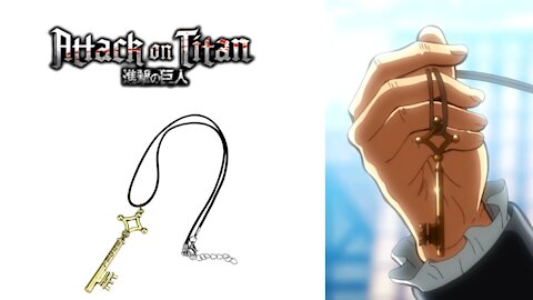 👹Necklace Key Attack On Titan Gold,anime,manga,choker,cosplay 🎃