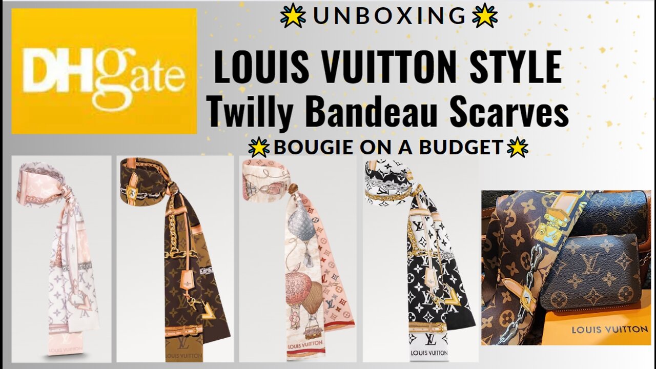 DHgate Louis Vuitton Style Silk Twilly Bandeau Bag Scarves Unboxing & Review - Scarf Haul