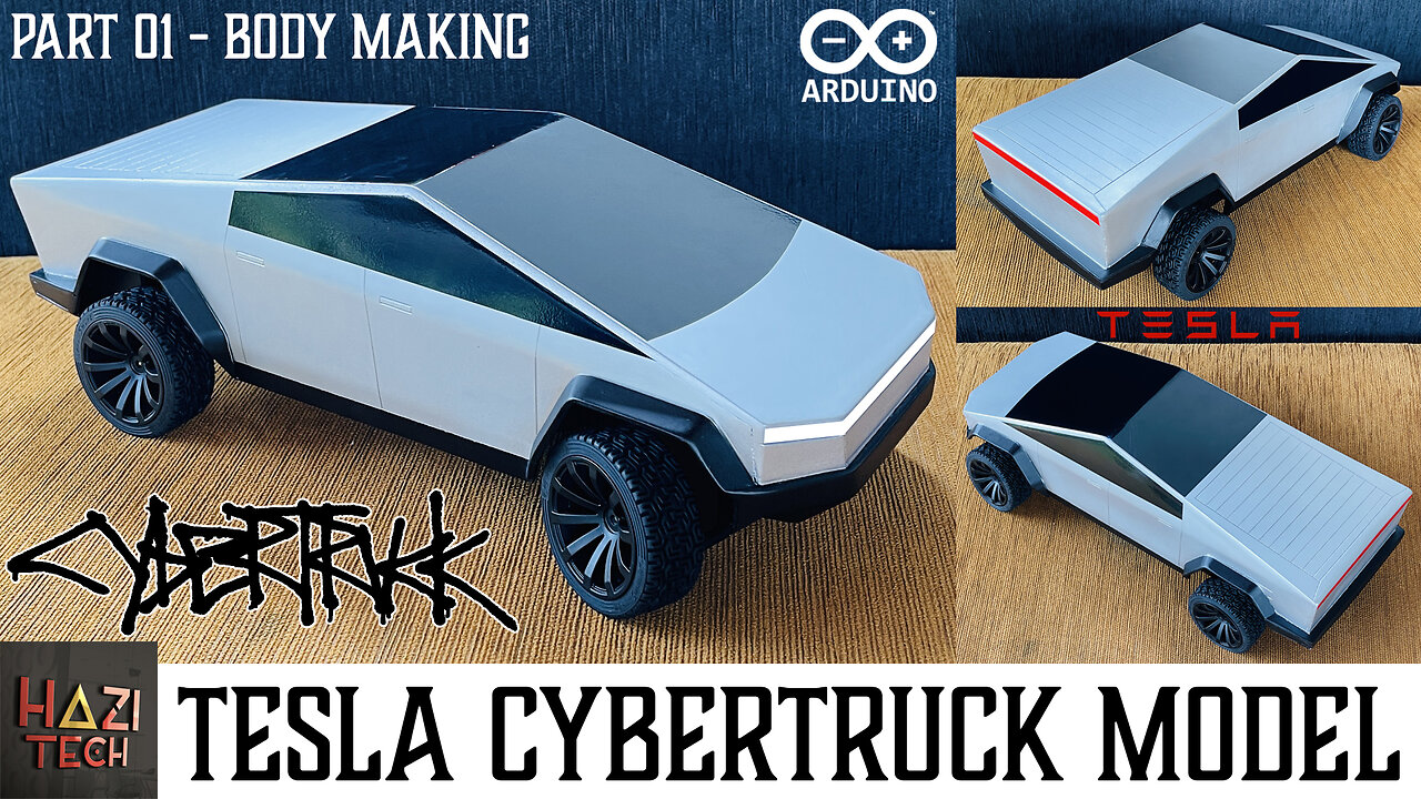 DIY Tesla Cybertruck RC Model With PVC Foam Boards | Arduino RC Truck | Body Making | Part 01