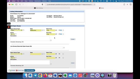 How to Add, Edit or Remove an Open House in the Miami MLS Using Matrix