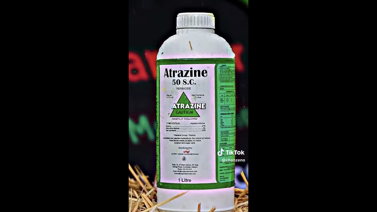 HERBICIDE ATRAZINE☢️CHANGES HORMONES🧬CAUSES CANCER☠️⚠️👣🐚🚯💫