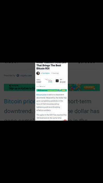 Dollar Touches Trend Line That Brings The Best Bitcoin ROI #cryptomash #cryptonews #cryptoupdates