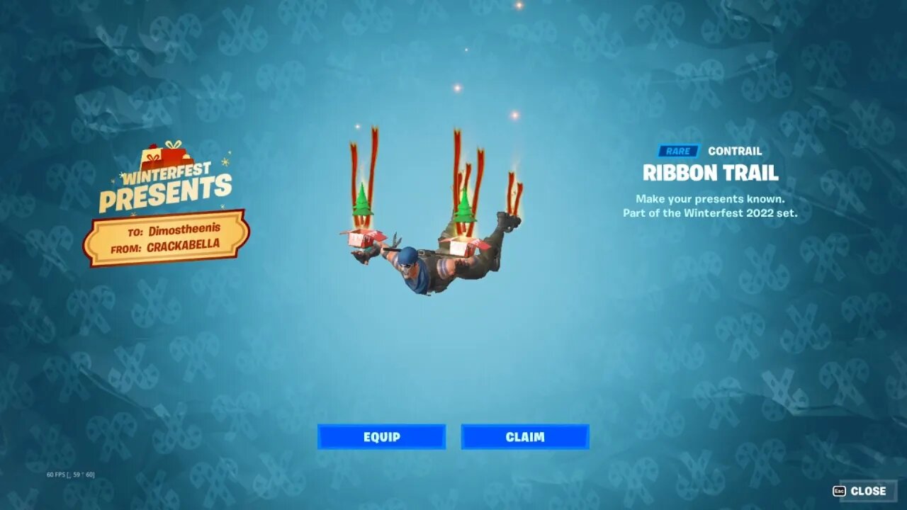 Fortnite Winterfest 2022 - 1st Present (Day 1 - Ribbon Trail)