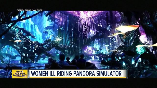Women ill riding Pandora simulator