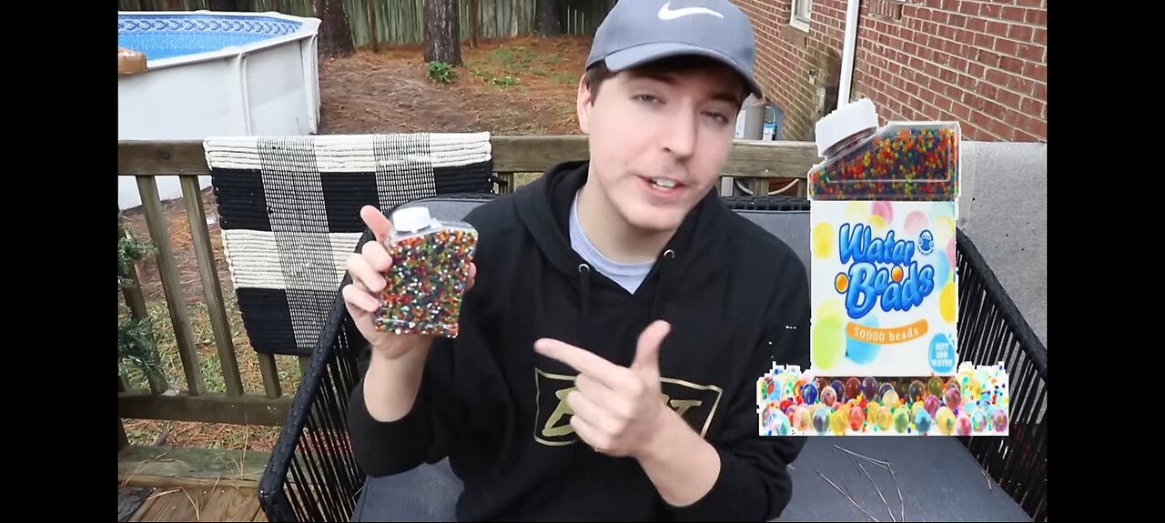 Mr.beast put 100 million orbeez in friend backyard