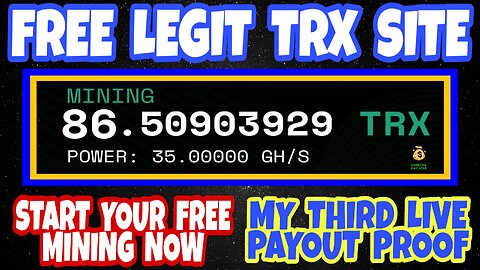 FREE TRX SITE MINING SITE -- MY LIVE WITHDRAW PROOF -- 100% PAYING SITE --