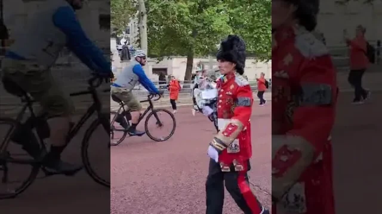 Elderly supporters walked the length of the mall to put flowers down at Buckingham Palace #london