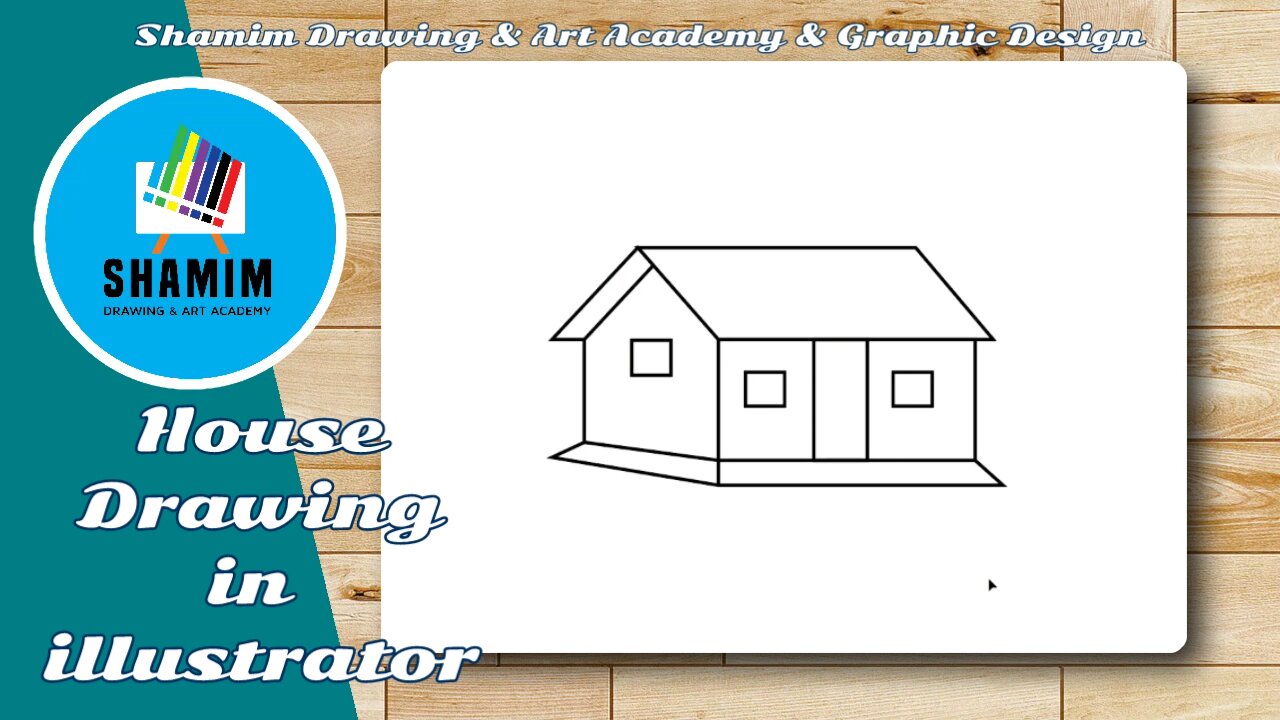 House Drawing tutorial in Adobe Illustrator Step by Step for Beginners | House Line Art