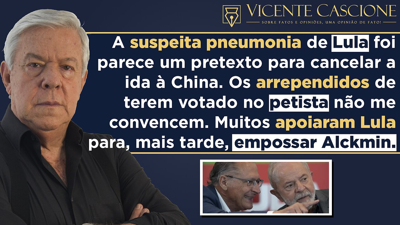 EFEITO ALCKMIN? ARREPENDIDOS, ELEITORES DE LULA COMEÇAM A DEBANDAR. LULA FUGIU DA VIAGEM?