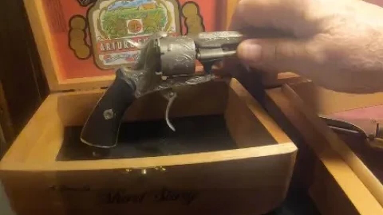 my old bookshelf as a display case. All antique guns.