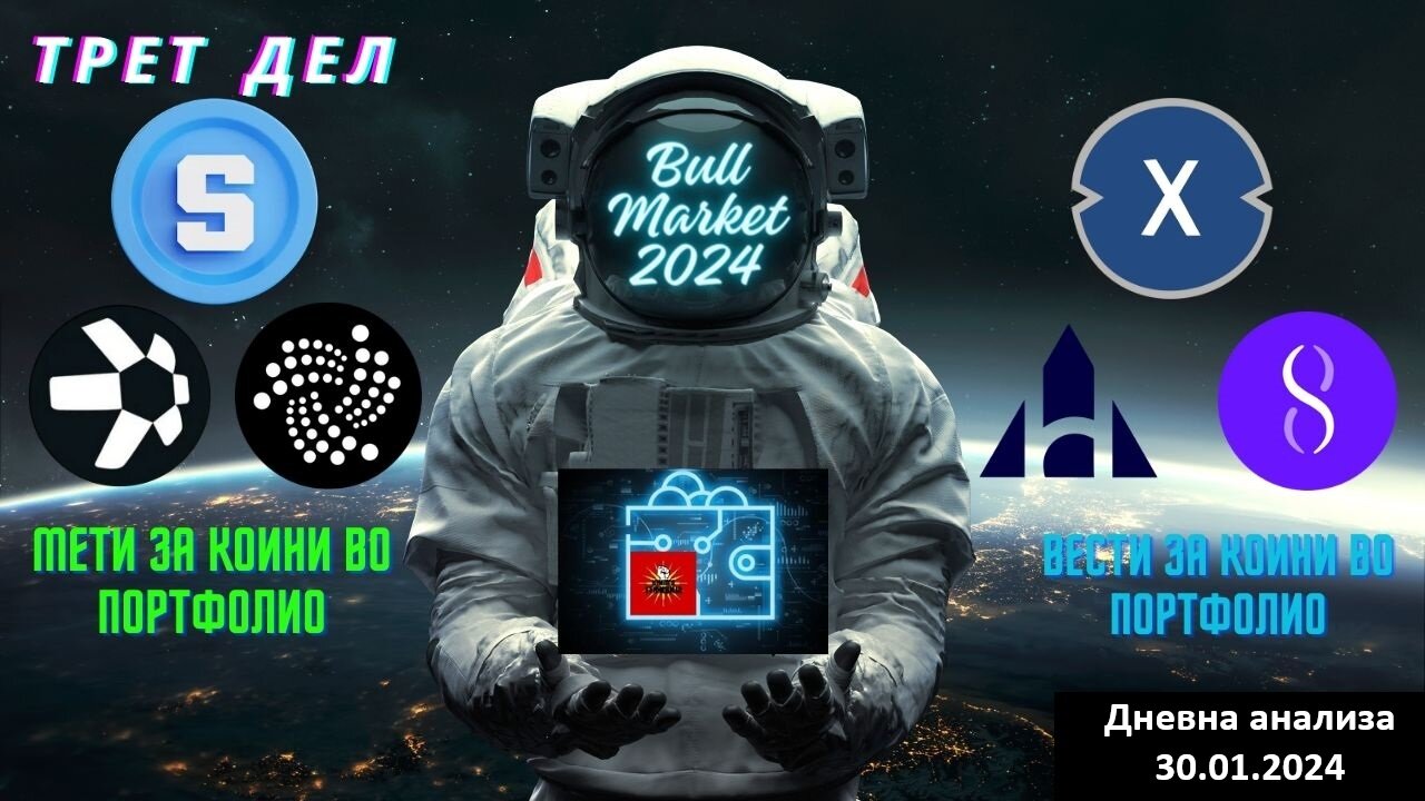 Најбитни вести и Мети за коини во нашето портфолио - BULL МАРКЕТ 2024 - Дневна анализа 30.01.2024