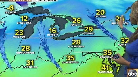 Dry, cloud cover with spotty showers possible later