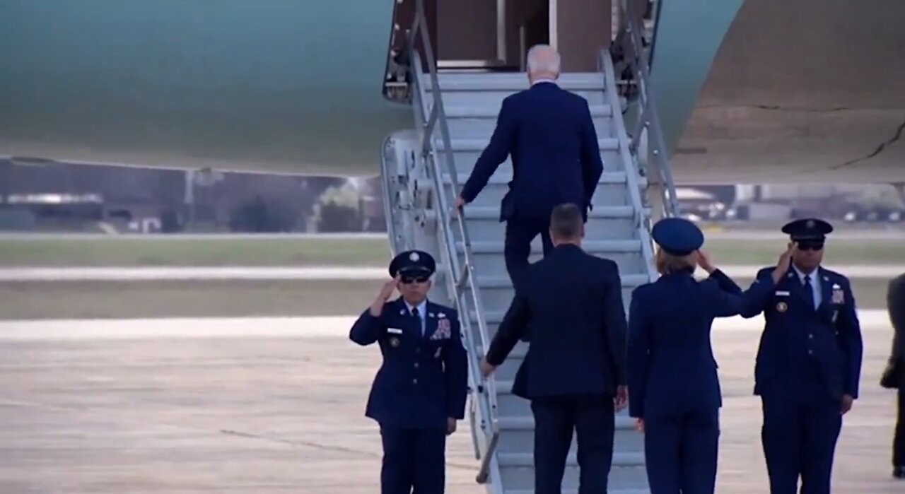 Biden Saves Himself From Almost Wiping Out On The Stairs