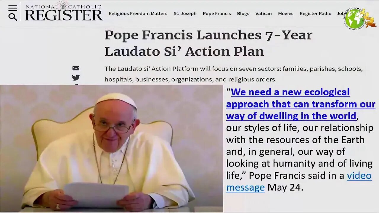 Pope playing like Biblical Joseph, New World Order. World Famine