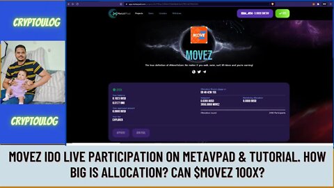 Movez IDO Live Participation On Metavpad & Tutorial. How Big Is Allocation? Can $MOVEZ 100X?