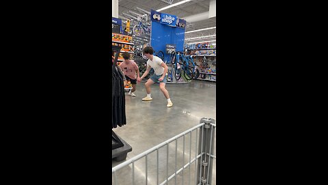 Playing basketball in Walmart 😂