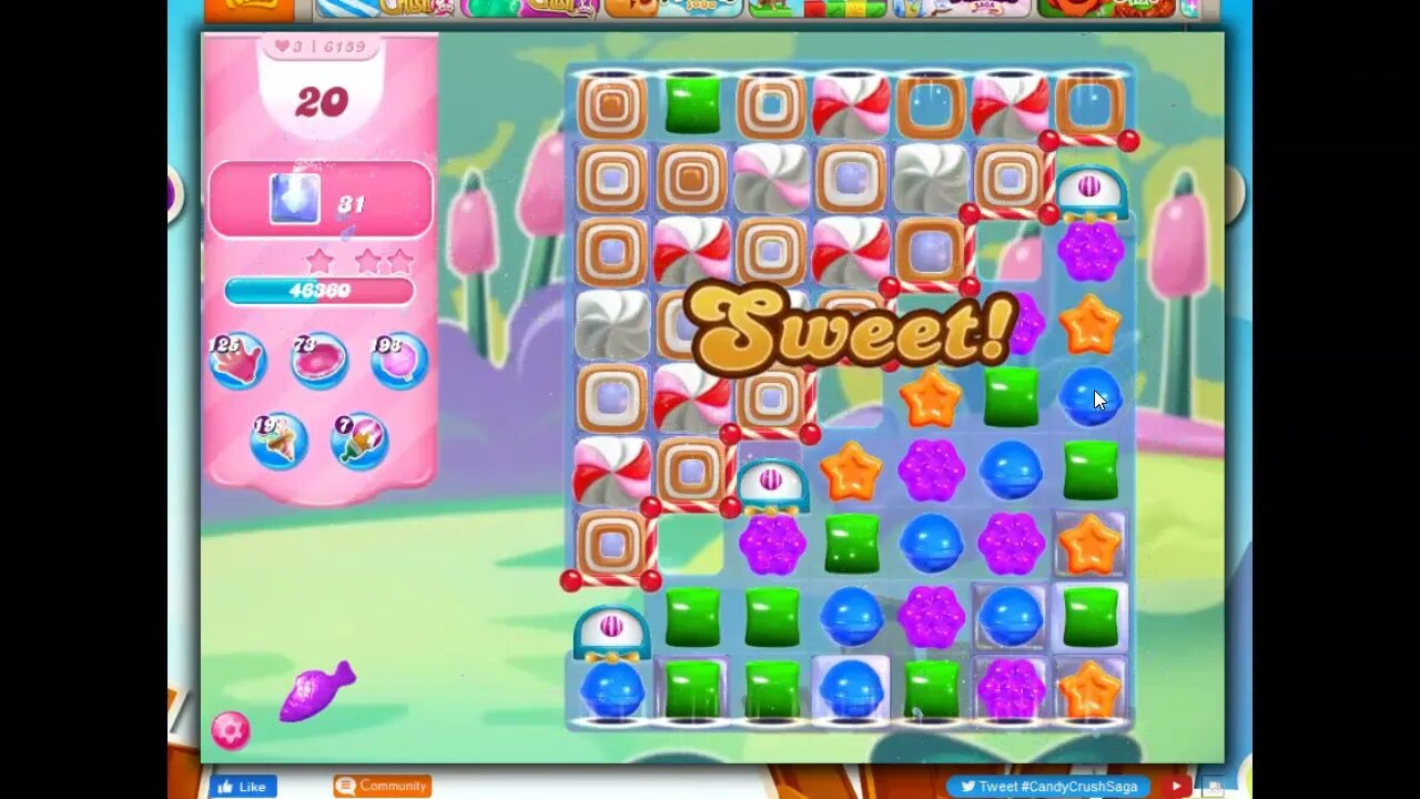 Candy Crush Level 6159 Talkthrough, 24 Moves 0 Boosters